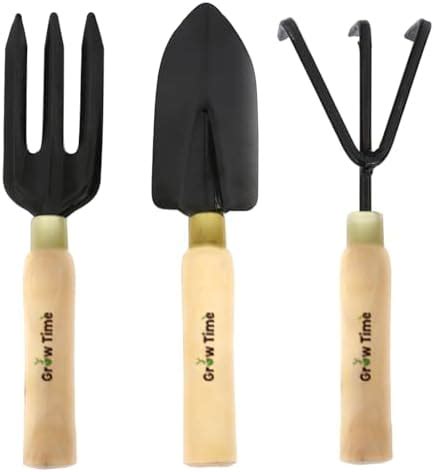 Growtime Gardening Tools kit (Hand Cultivator, Trowel, Garden Fork ...