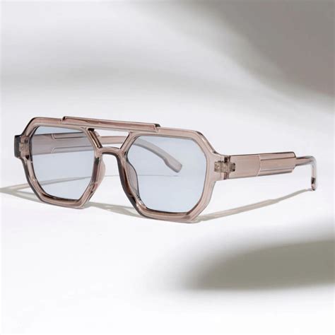Buy SZ 3501 Gray Brown Blue Square Sunglasses Online