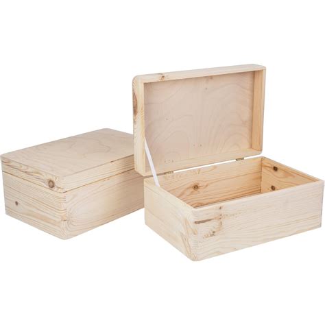 Kleine Holz Kiste mit Birke Klappdeckel - 30 x 20 x 14 cm - FSC® zert ...