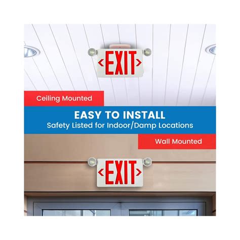 Ciata Ultra Bright LED Red Exit Sign with Emergency India | Ubuy