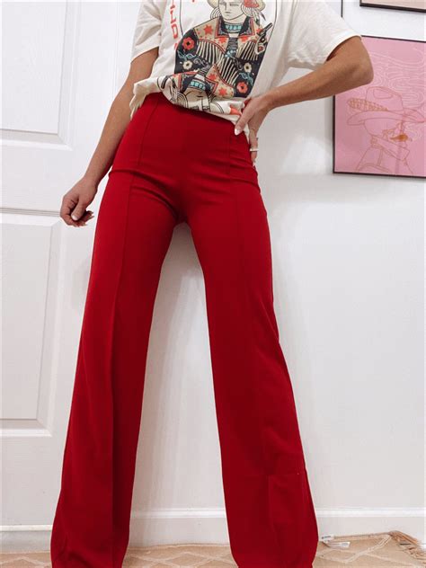 The Zoey Flare Trouser in Red - S | Idee di moda, Moda femminile, Moda