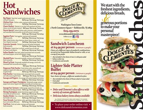 Dolce & Clemente's menu in Robbinsville Twp, New Jersey, USA