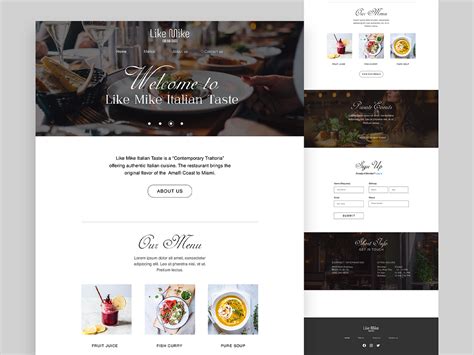 Restaurant Website Design 的图像结果
