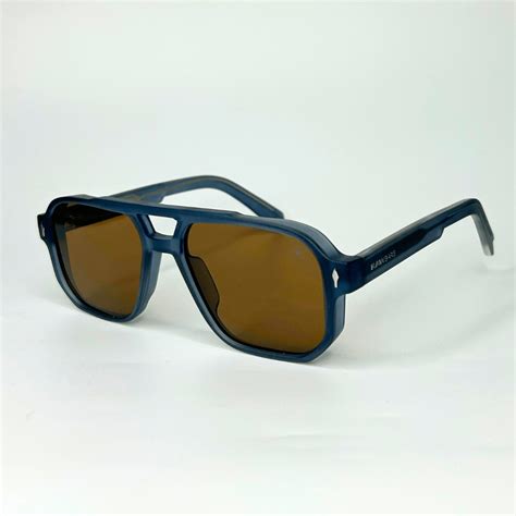Rectangle Glare Sunglasses - Denim Walnut / RB2325 – RawBare