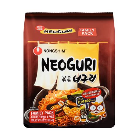 Nongshim NeoGuri Spicy Seafood Stir-Fry Noodles 4 Packs - Weee!