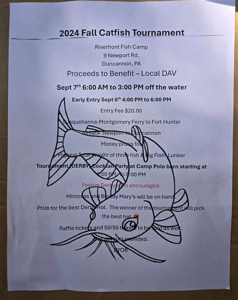2024 Catfish Tournament, 9 Newport Rd, Duncannon, PA, 7 September 2024 ...