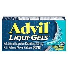 Advil Liqui-Gels Ibuprofen Pain Reliever/ Fever Reducer Capsules, 200 ...
