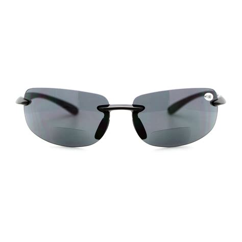Bifocal Magnification Lens Sunglasses Rimless Rectangular Fashion UV400 ...