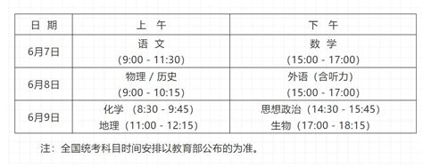 2021湖南高考科目时间安排表（附详细安排表）- 长沙本地宝