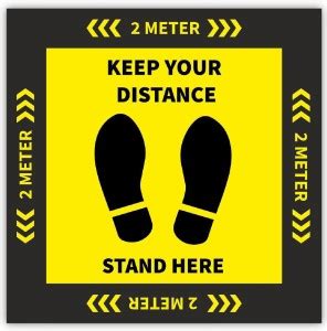 KREEPO 2 METER KEEP YOUR DISTANCE STAND HERE Emergency Sign Price in ...