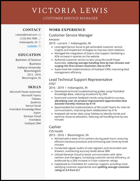 Image result for Service Manager Resume Examples