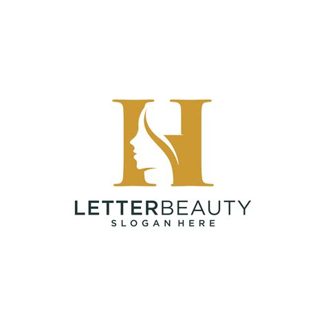 hermosa cara de mujer con inspiración en el diseño del logotipo de la letra h 10619534 Vector en ...
