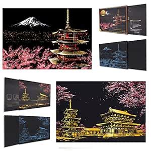 BOTEEN Rainbow Scratch Painting Paper,City Series Night Scene,Scratch ...