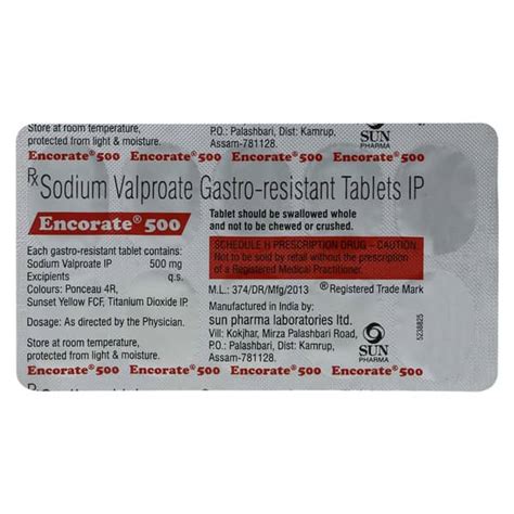 Encorate 500 MG Tablet (10): Uses, Side Effects, Price & Dosage | PharmEasy