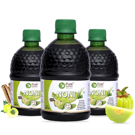 Pure Nutrition Noni Gold Detox Juice 400ml (Pack 3) | With Garcinia ...