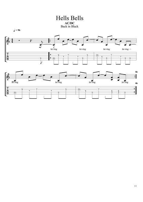 Apprendre Hells Bells de AC/DC à la guitare - HGuitare