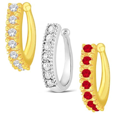 Buy VAMA FASHIONS Sania Mirza Style without Piercing Clip on Pressing ...