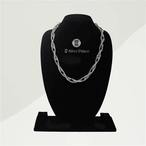 925 Oxidized Silver Twist Link Chain For Men - Silver Palace