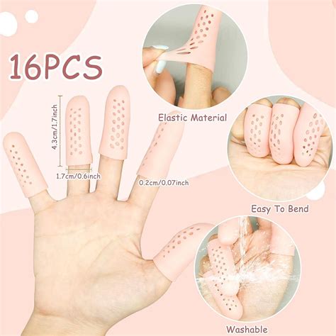 16Pcs Breathable Gel Finger Cots with Air Holes - Finger Protectors for ...