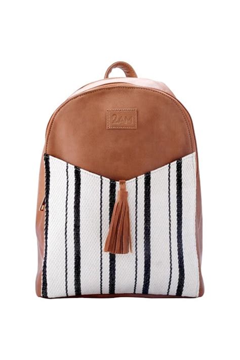 Get Monochrome Stripes & Tassel Detail Backpack at ₹ 2200 | LBB Shop