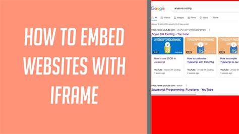 How to embed other Websites with iFrame in HTML - YouTube