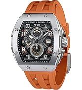 Buy TSAR BOMBA Men's Automatic Watch Tonneau Luxury Skeleton Watches ...