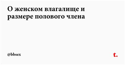 О женском влагалище и размере полового члена — Teletype