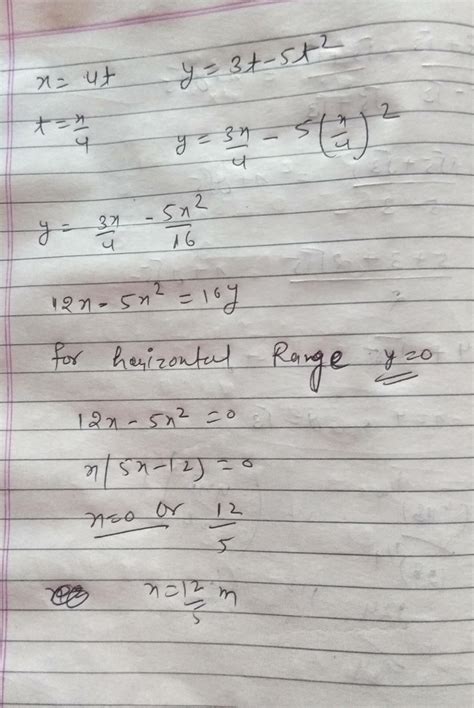 The position coordinates of a projectile thrown from ground are given ...