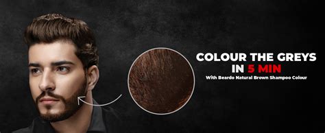 BEARDO Beard & Hair Shampoo Color | Natural Brown | 100% Grey Coverage ...