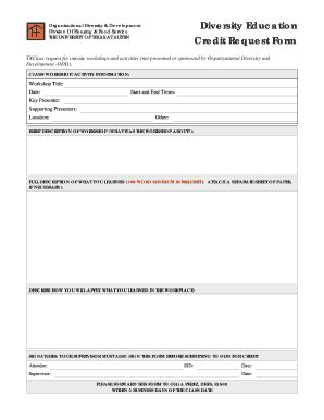 Fillable Online utexas Diversity Education Credit Request Form - The ...