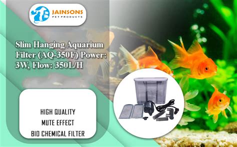 Jainsons Pet Products Slim Hanging Aquarium Filter (AQ-350F) Power: 3W ...