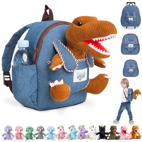 Naturally KIDS Small Dinosaur Backpack - Toddler Boy Girl Backpack with ...