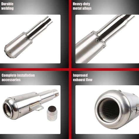 AllExtreme EXEMSL2 51mm Inlet Universal Exhaust Muffler Silencer for ...