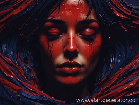 Emotional Abstract Background in Crimson Red and Midnight Blue | AI Art Generator