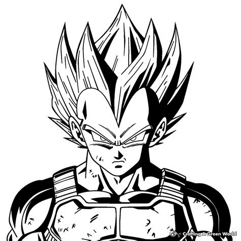 Vegeta Coloring Super Pages Saiyan Dragon Ball Lineart Blue Ssj ...