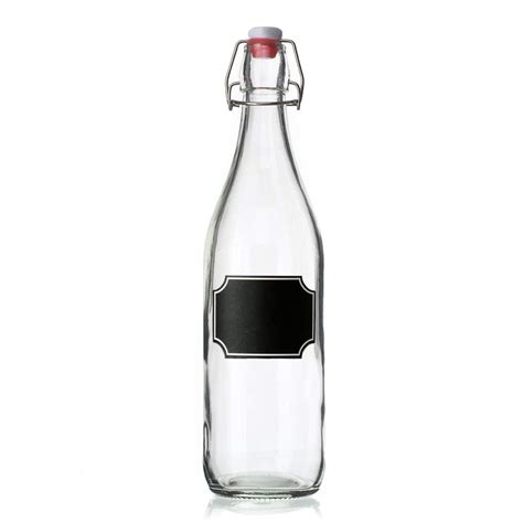 PrimeWorld Glass Bottle W/Chalkboard Labels, Glass Bottle for Beverages ...