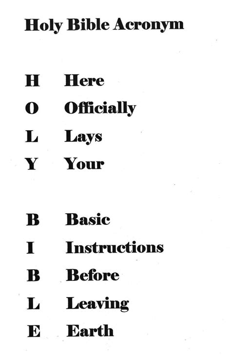 Eastridge Daily Devotion: Holy Bible Acronym