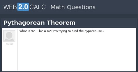 View question - Pythagorean Theorem