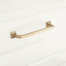 4" Klein Solid Brass Cabinet Pull - Antique Brass | Signature Hardware