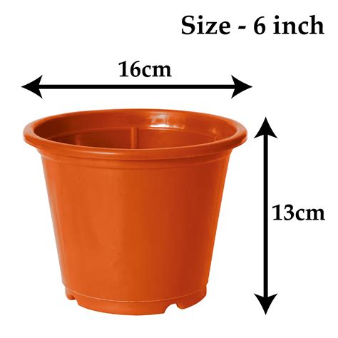 Heart Home Durable Plastic Flower Pot|Gamla with Drain Holes for ...