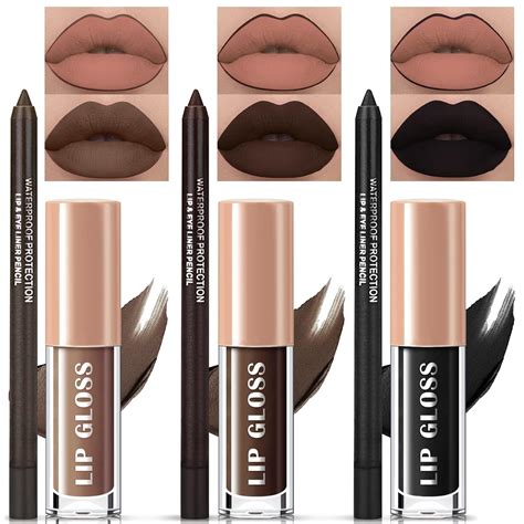 Buy NewBang 3 Colors Dark Black Lipstick and Lipliner,Matte Liquid ...