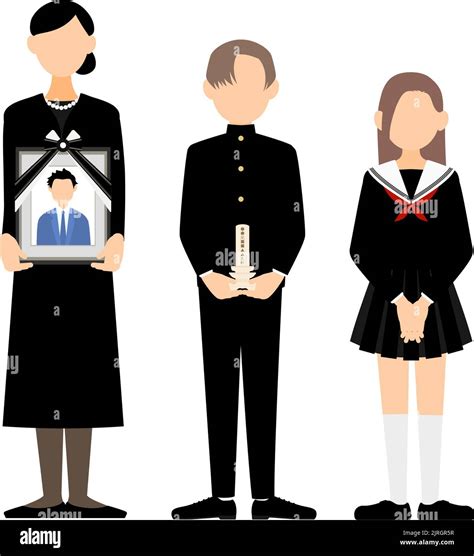 Family who lost their father, wife and children with their husband's portrait Stock Vector Image ...