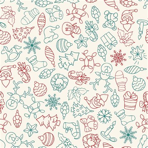 Merry christmas and happy new year seamless pattern with icons. | Free ...
