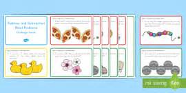 Addition and Subtraction Multi-Step Challenge Cards for 1st-2nd Grade