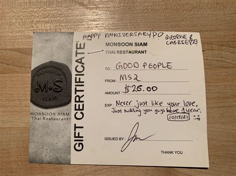 Monsoon Siam is amazing. They heard we were celebrating our 26th ...