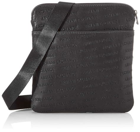 A|X Armani Exchange Men's All Over Logo Embossed Eco Leather Crossbody ...