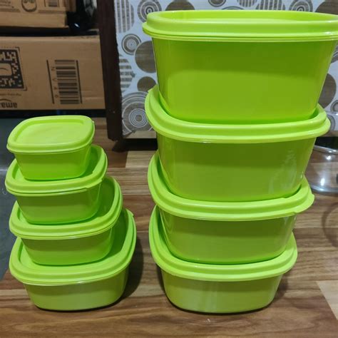 Buy Princeware - 5708-GN Store Fresh Square Plastic Container Set, 8 ...