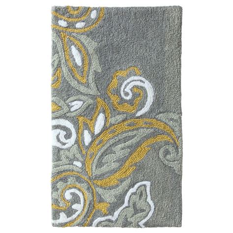 Bath Rugs Yellow Grey at Maria Couch blog