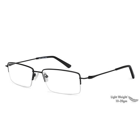 Buy Black Half Rim Rectangle Matt Eyewear SLEEK STEEL M89015-C1 ...