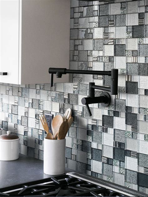 Gray Glass Tile Kitchen Backsplash Glass Tile Backsplash Collection